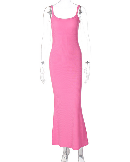 U-neck Sleeveless Slim High Waist Dress