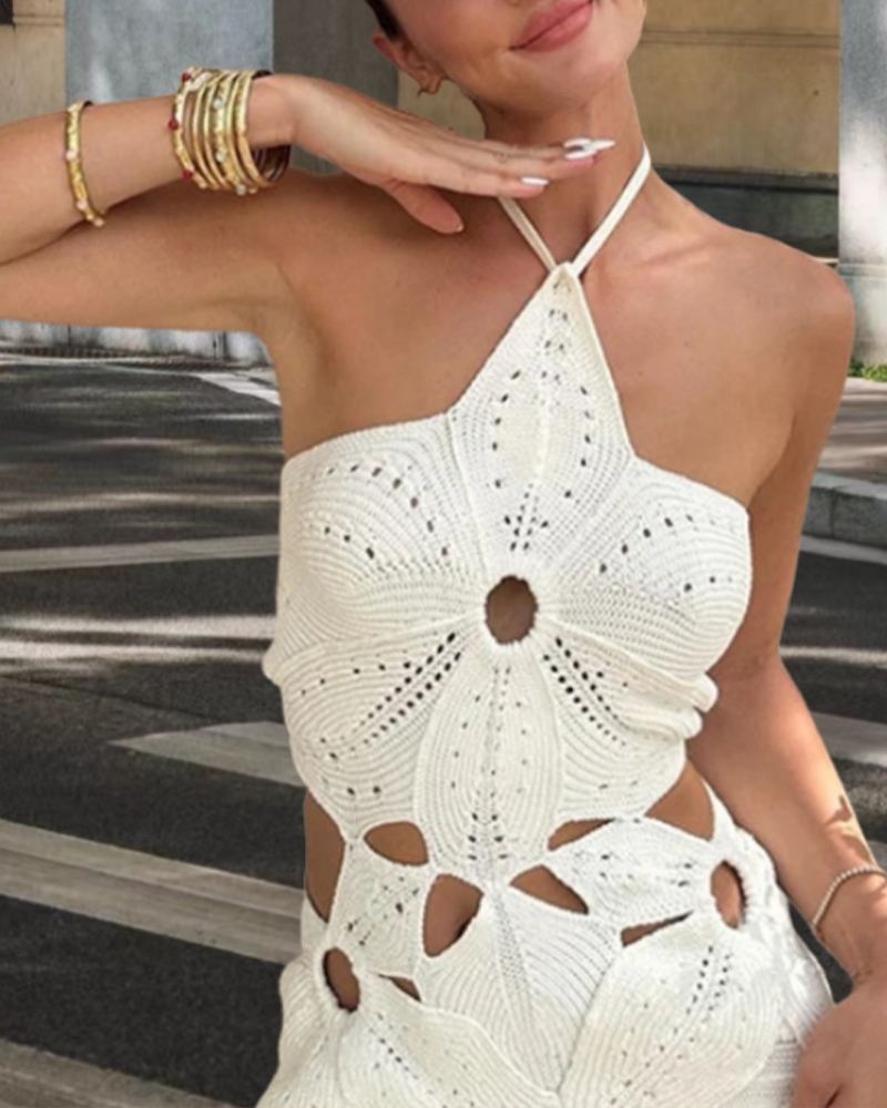 Halter Neck Hollow Dress