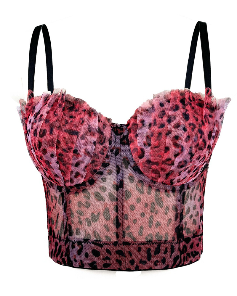 Leopard Print Lace Bra