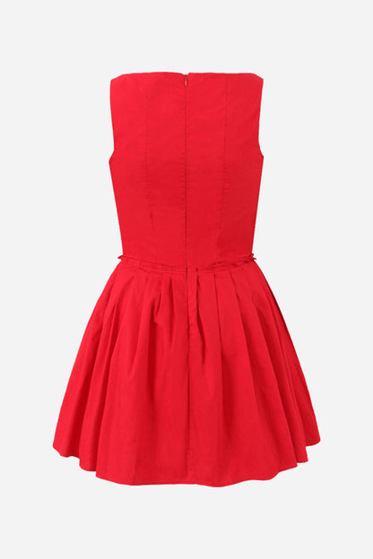 Sleeveless Bustier Pleated Mini Dress