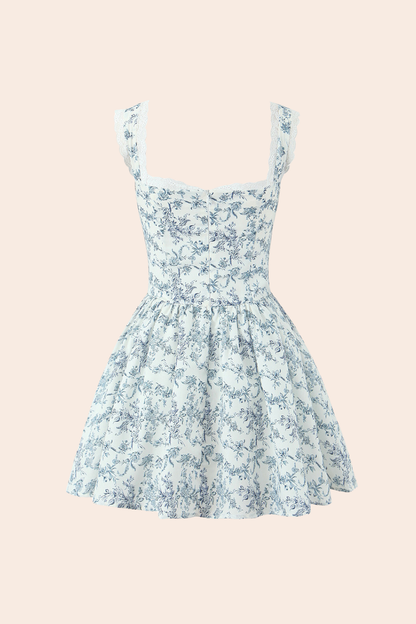 Floral Printed Sweetheart Mini Dress