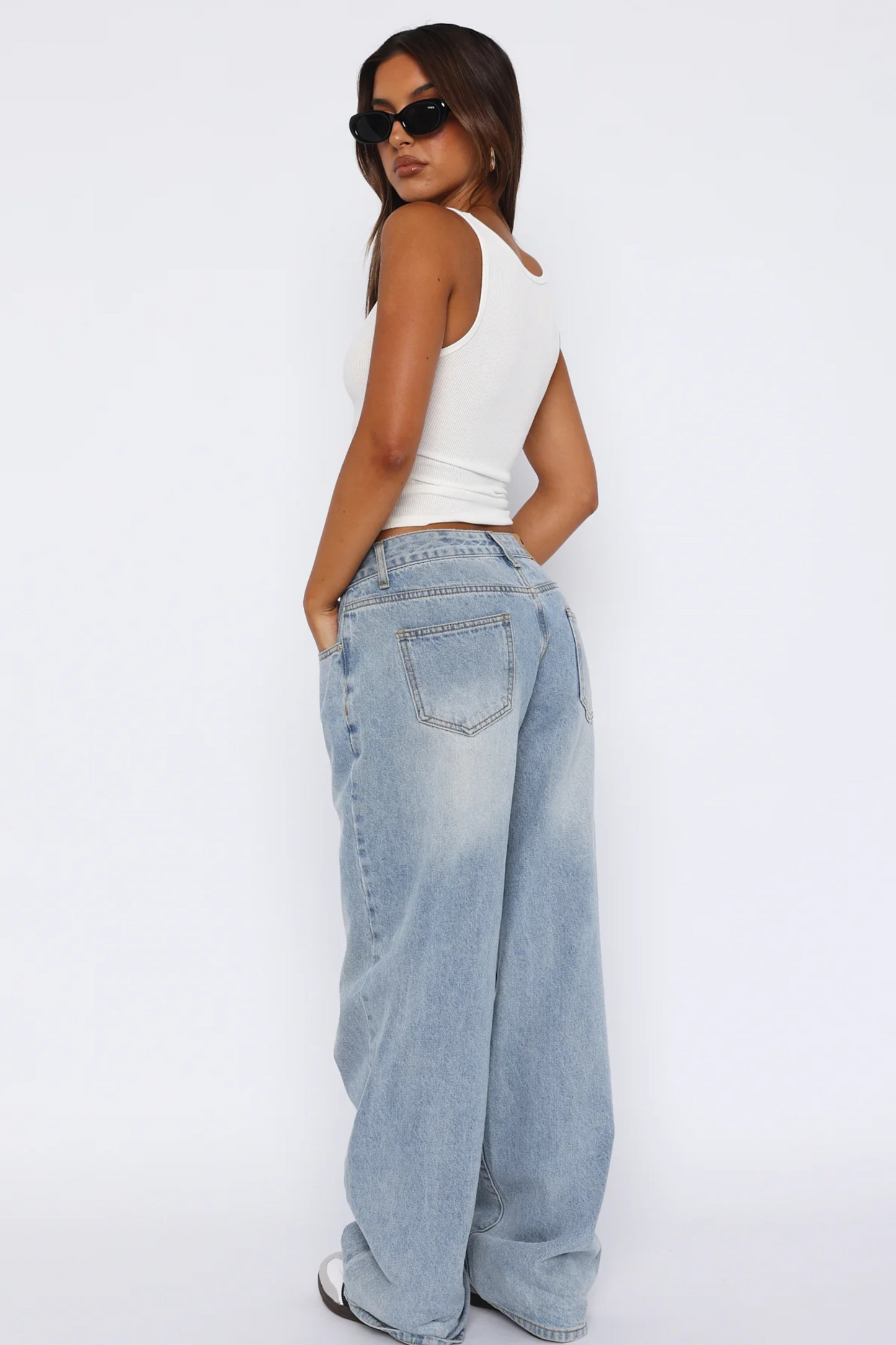 Low Rise Jeans Wide Leg Light Blue