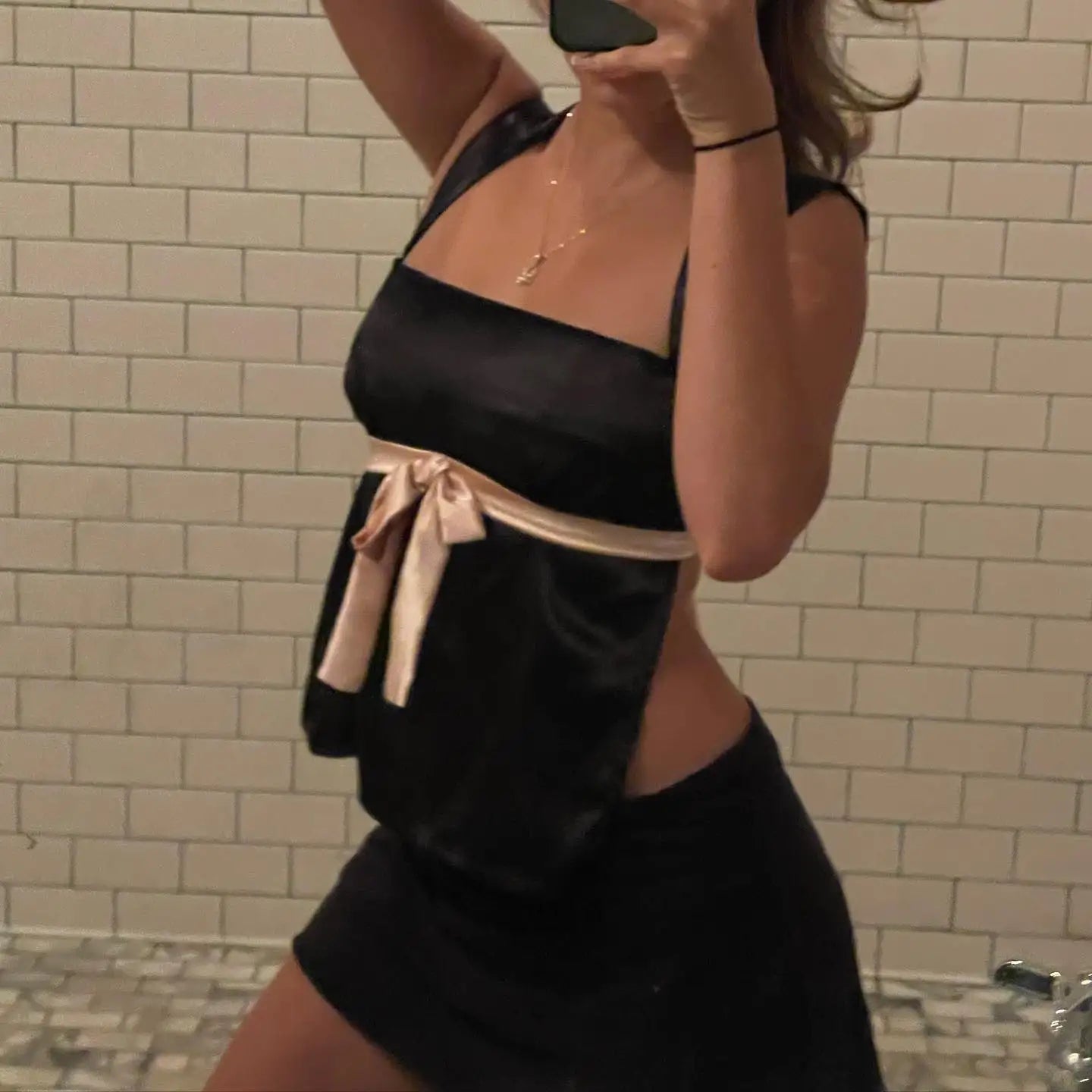 Satin Patchwork Milkmaid Crop Top