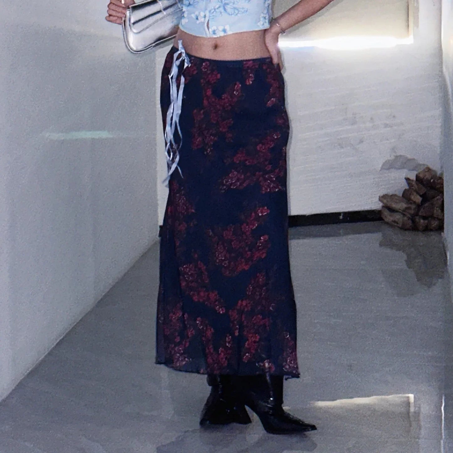 Gothic Vintage Elegant Flower Summer Fall Casual Skirt