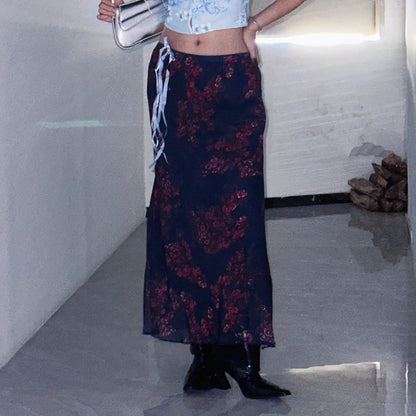 Gothic Vintage Elegant Flower Summer Fall Casual Skirt