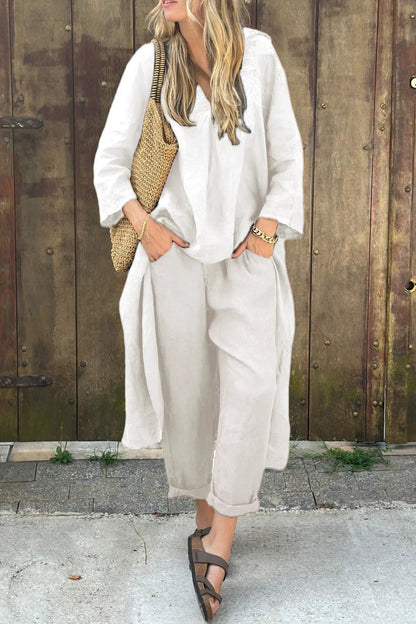 | Women’s Relaxed Long Tunic and Pant Set
