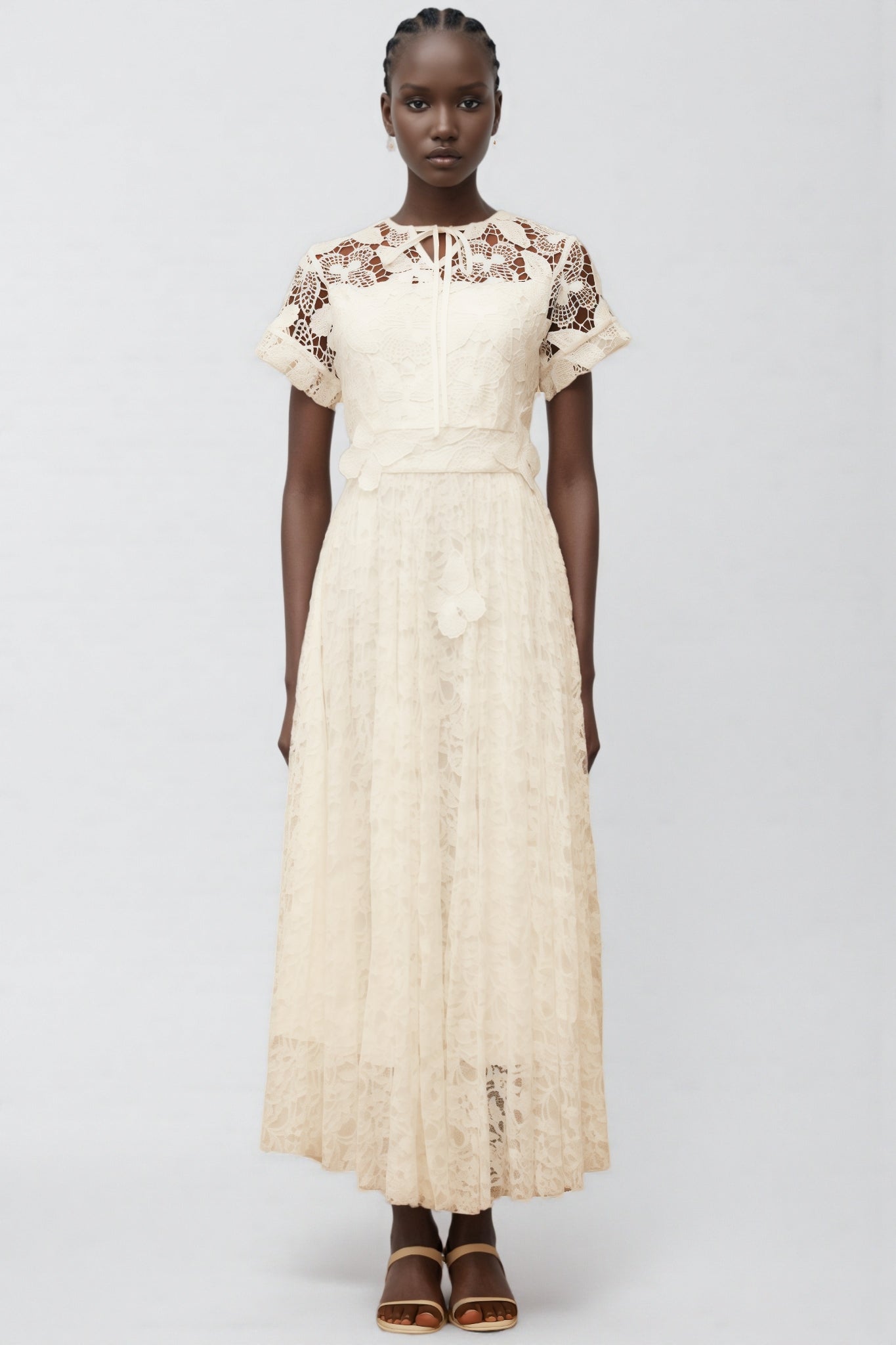 Zephrt White Lace Maxi Dress