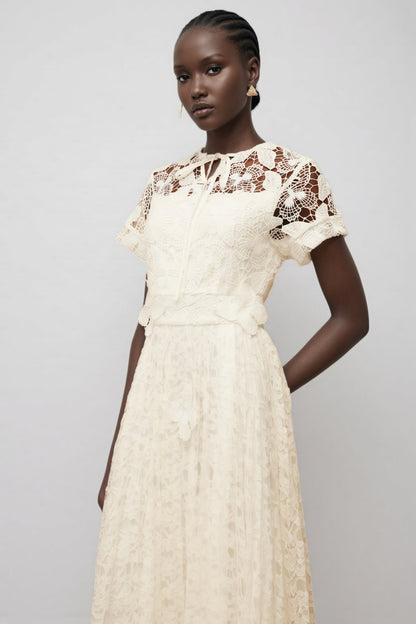 Zephrt White Lace Maxi Dress