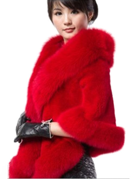 Faux Fur Wrap Shawl White Poncho Women's Winter Cape Coat