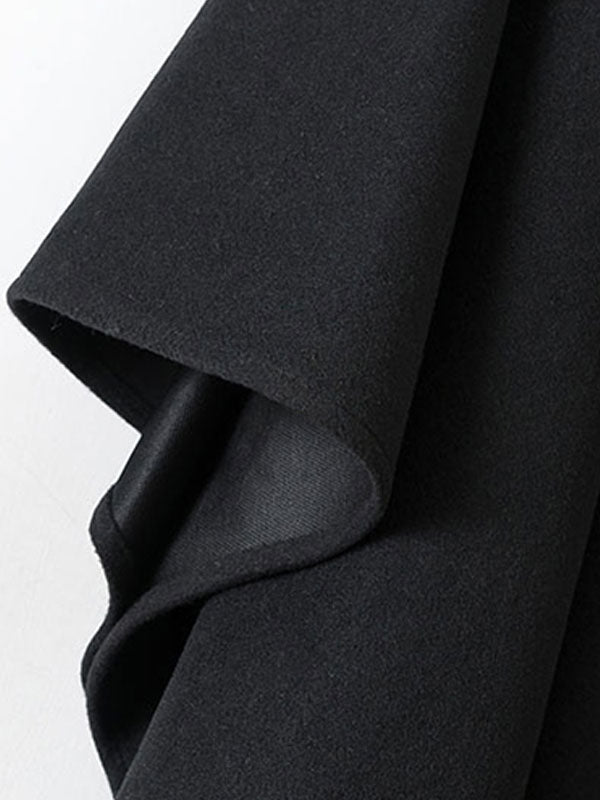 Women Poncho Hooded Black Poncho Oversized Tassels Cape