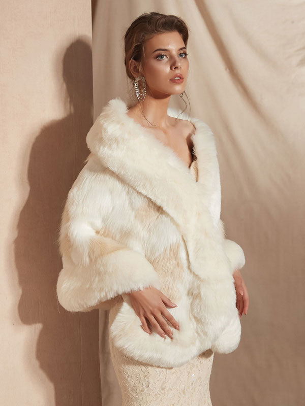 Wedding Wraps White Faux Fur Bridal Winter Warm Cover Ups 2026