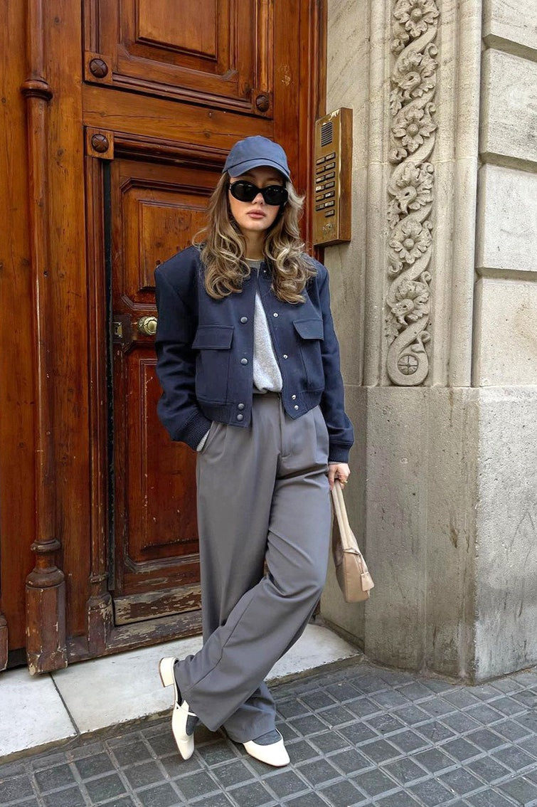 Chic Woolen Baseball Jacket