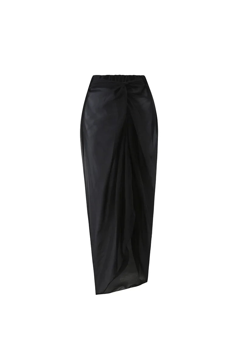 Black and White Floral Swimsuit Set