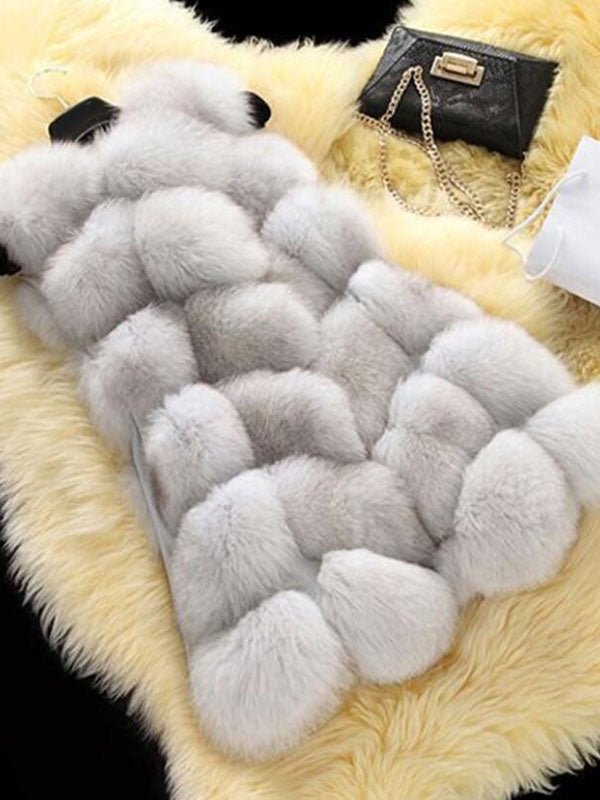 Faux Fur Vest Eco-friendly Winter Sleeveless Midi Jacket For Women 2026