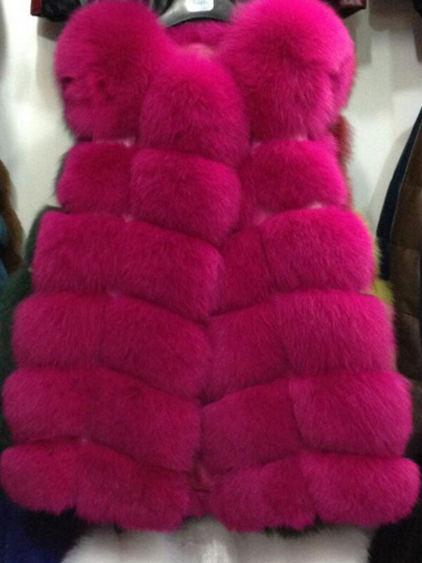 Faux Fur Vest Eco-friendly Winter Sleeveless Midi Jacket For Women 2026