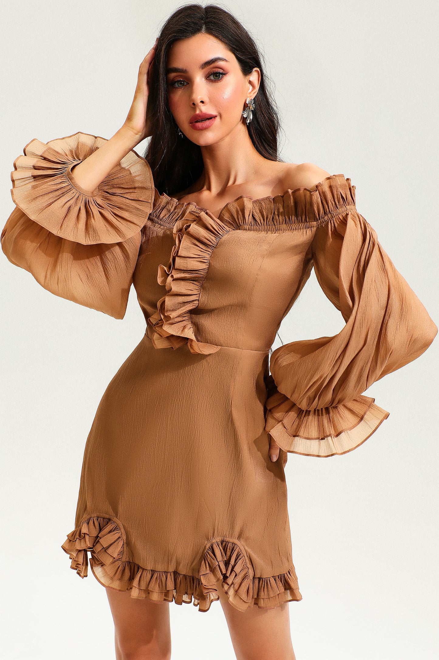 Off-Shoulder Ruffle Vacation Dress