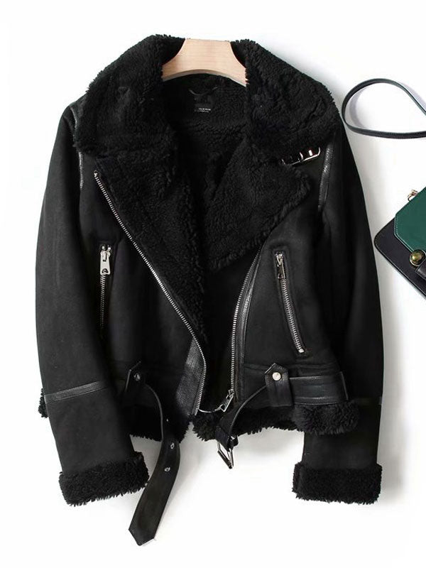 Suede Jacket Faux Shearling Winter Coat 2026 Outerwear For Women