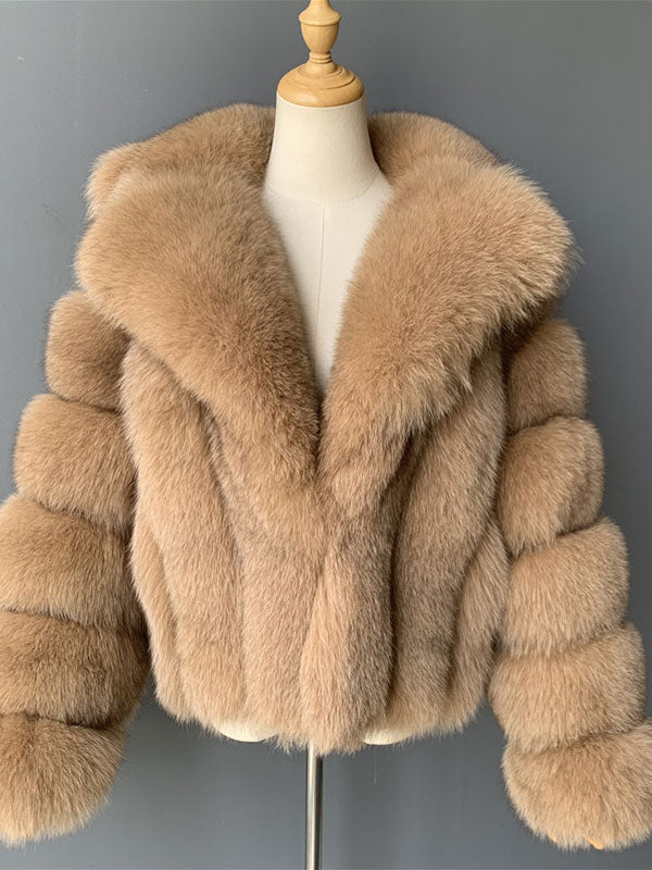 Fluffy Faux Fur Short Coat With Lapel Eco-friendly Winter Jacket For Women 2026