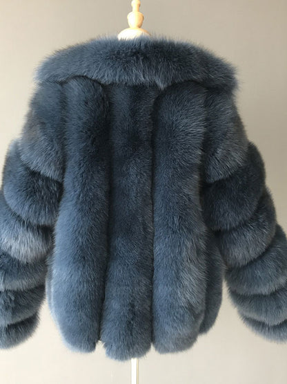 Fluffy Faux Fur Short Coat With Lapel Eco-friendly Winter Jacket For Women 2026