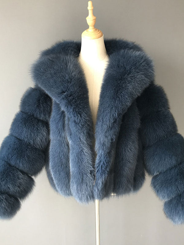 Fluffy Faux Fur Short Coat With Lapel Eco-friendly Winter Jacket For Women 2026