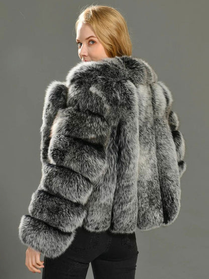 Fluffy Faux Fur Short Coat With Lapel Eco-friendly Winter Jacket For Women 2026