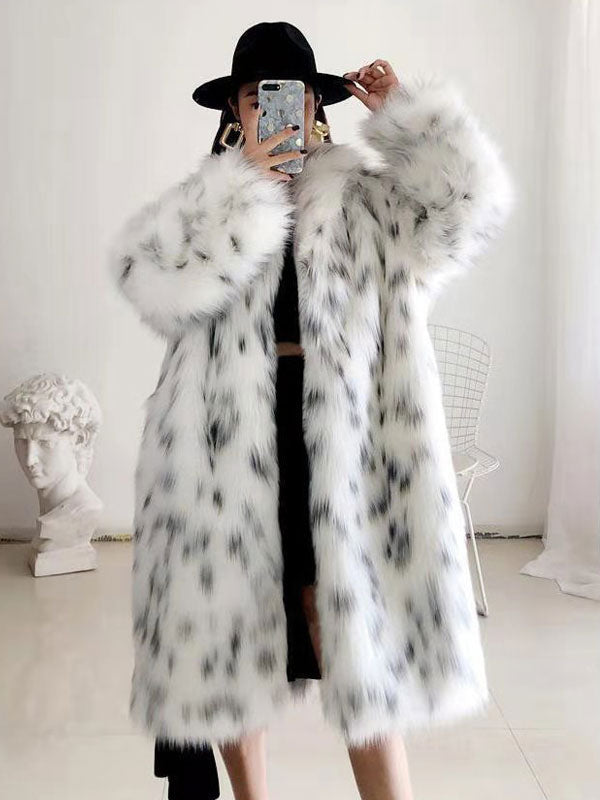 Faux Fur Coat Two Tone 2026 Winter Long Eco-friendly Fur Coat For Women