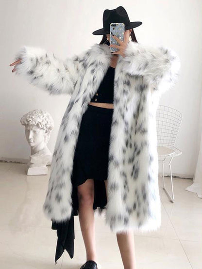 Faux Fur Coat Two Tone 2026 Winter Long Eco-friendly Fur Coat For Women