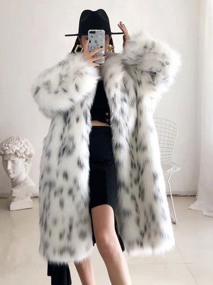 Faux Fur Coat Two Tone 2026 Winter Long Eco-friendly Fur Coat For Women