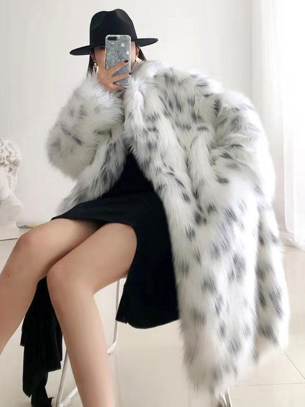 Faux Fur Coat Two Tone 2026 Winter Long Eco-friendly Fur Coat For Women