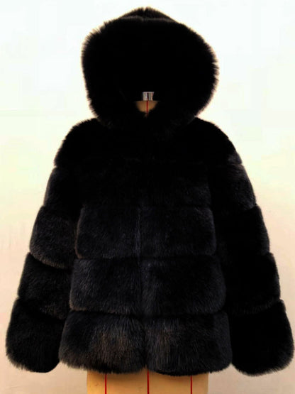 Hooded Faux Fur Coat Winter Short Eco-friendly Fur Jacket For Women 2026
