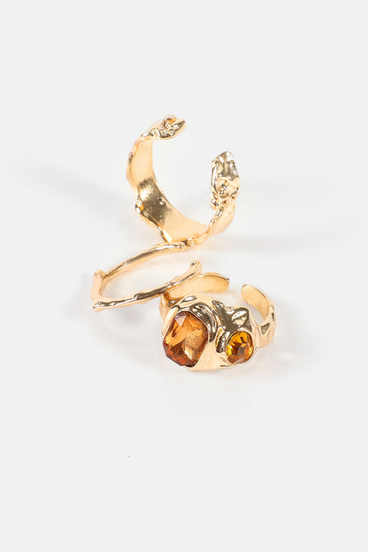 Faux Diamond Metal Ring Set