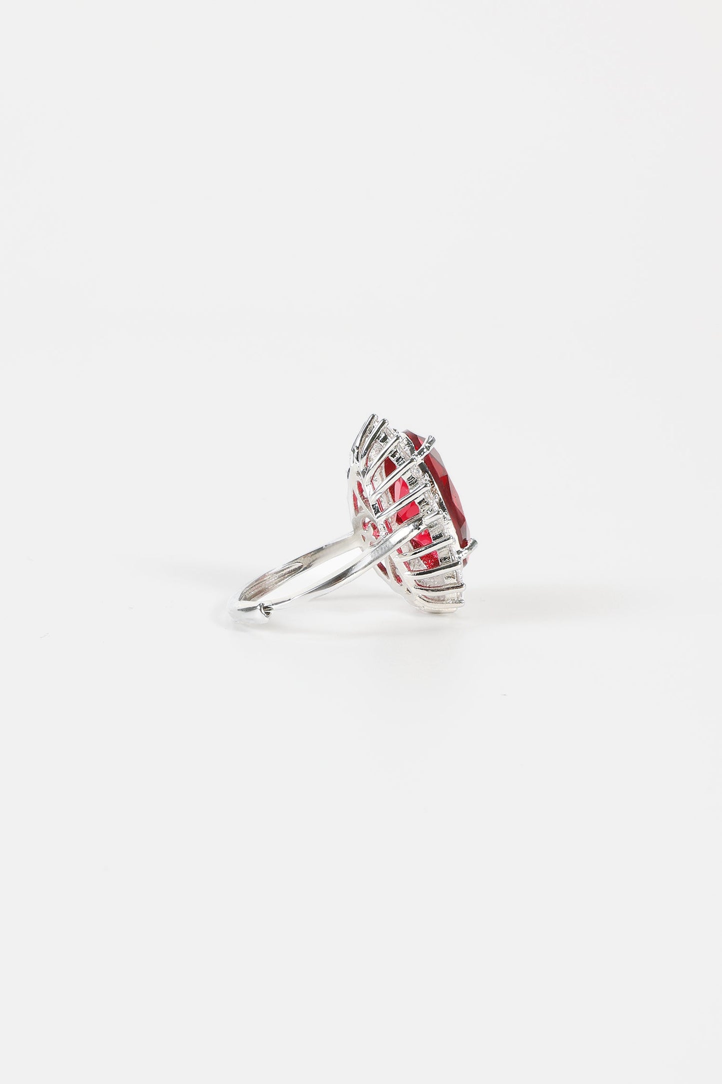 Oval Red Rhinestone Ring