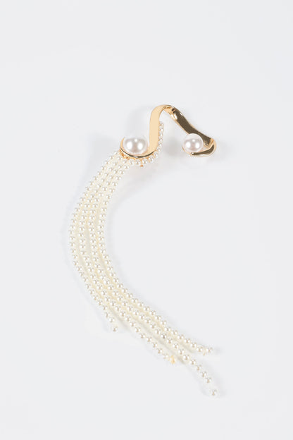 Faux Pearl Tassel Drop Ear Clip