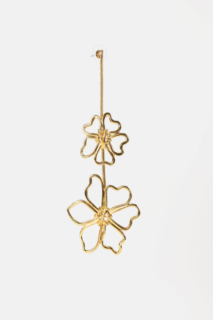 Floral Metal Long Earrings