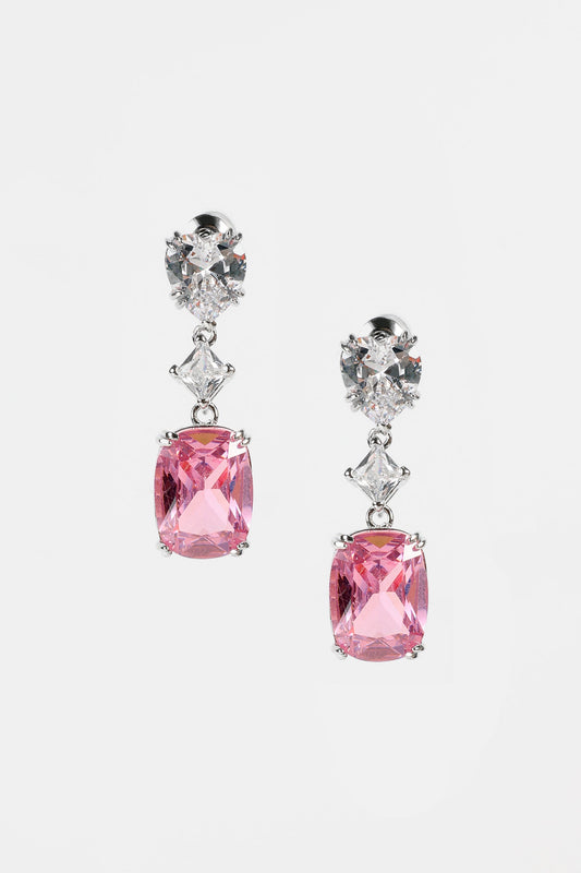 Faux Diamond Heart Earrings