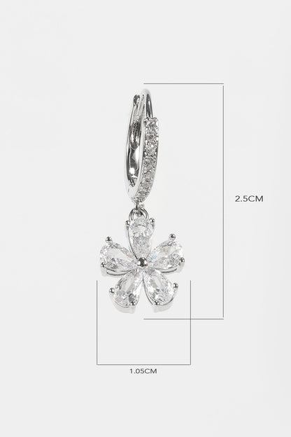 Faux Diamond Floral Earrings