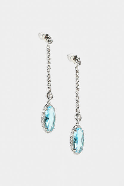 Faux Diamond Oval Earrings