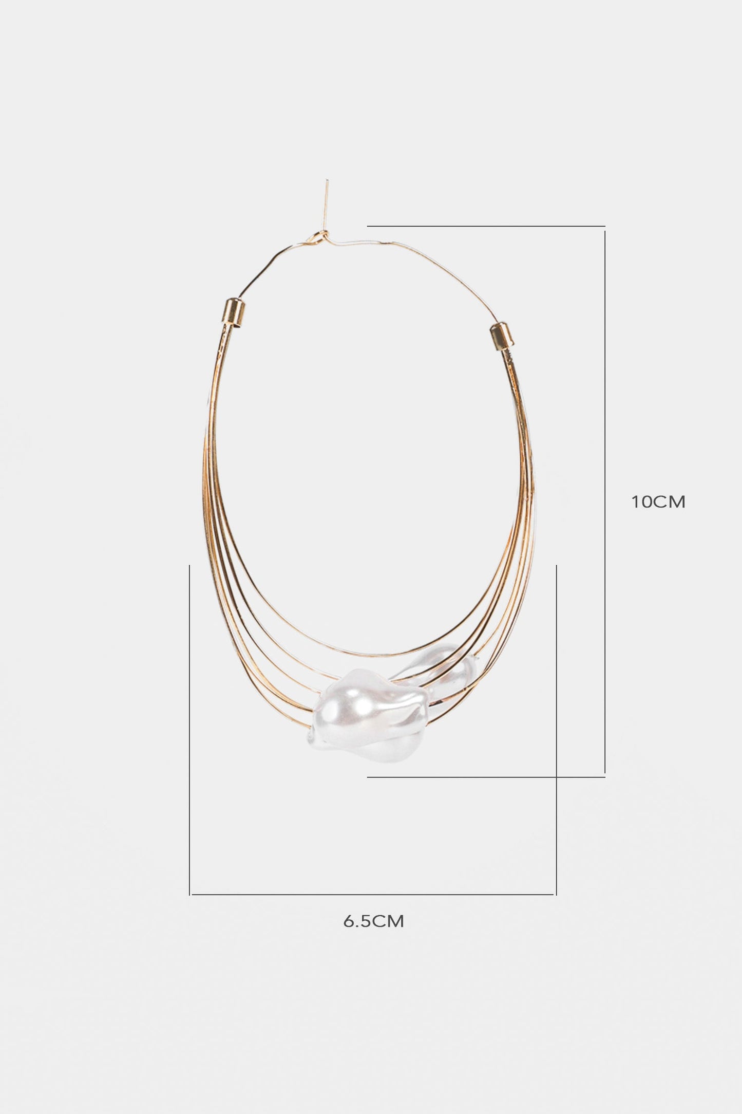 Faux Pearl Metal Earrings