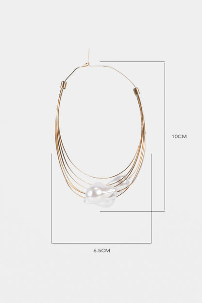 Faux Pearl Metal Earrings