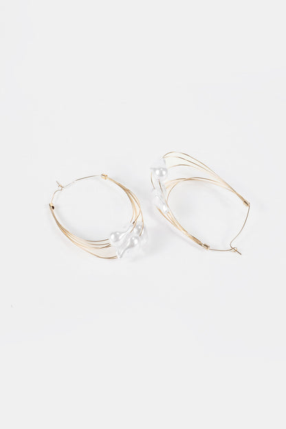 Faux Pearl Metal Earrings