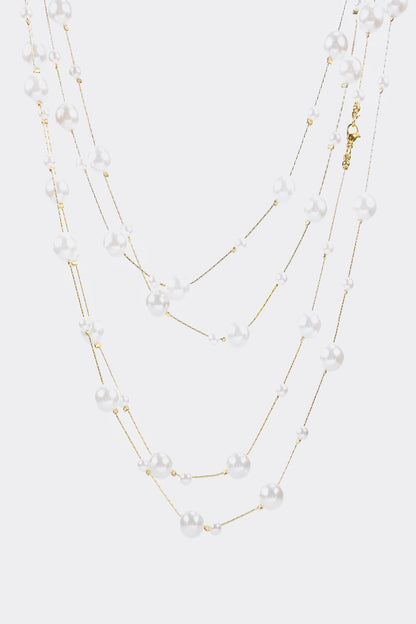 Faux Pearl Long Necklace