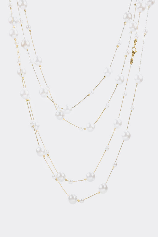 Faux Pearl Long Necklace