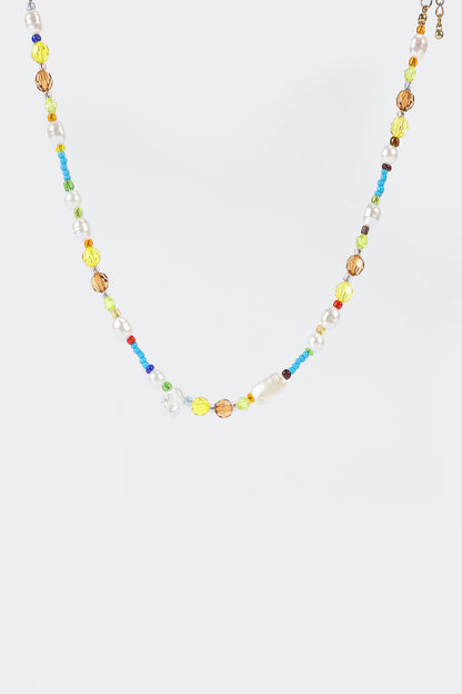 Faux Pearl Beaded Pendant Necklace