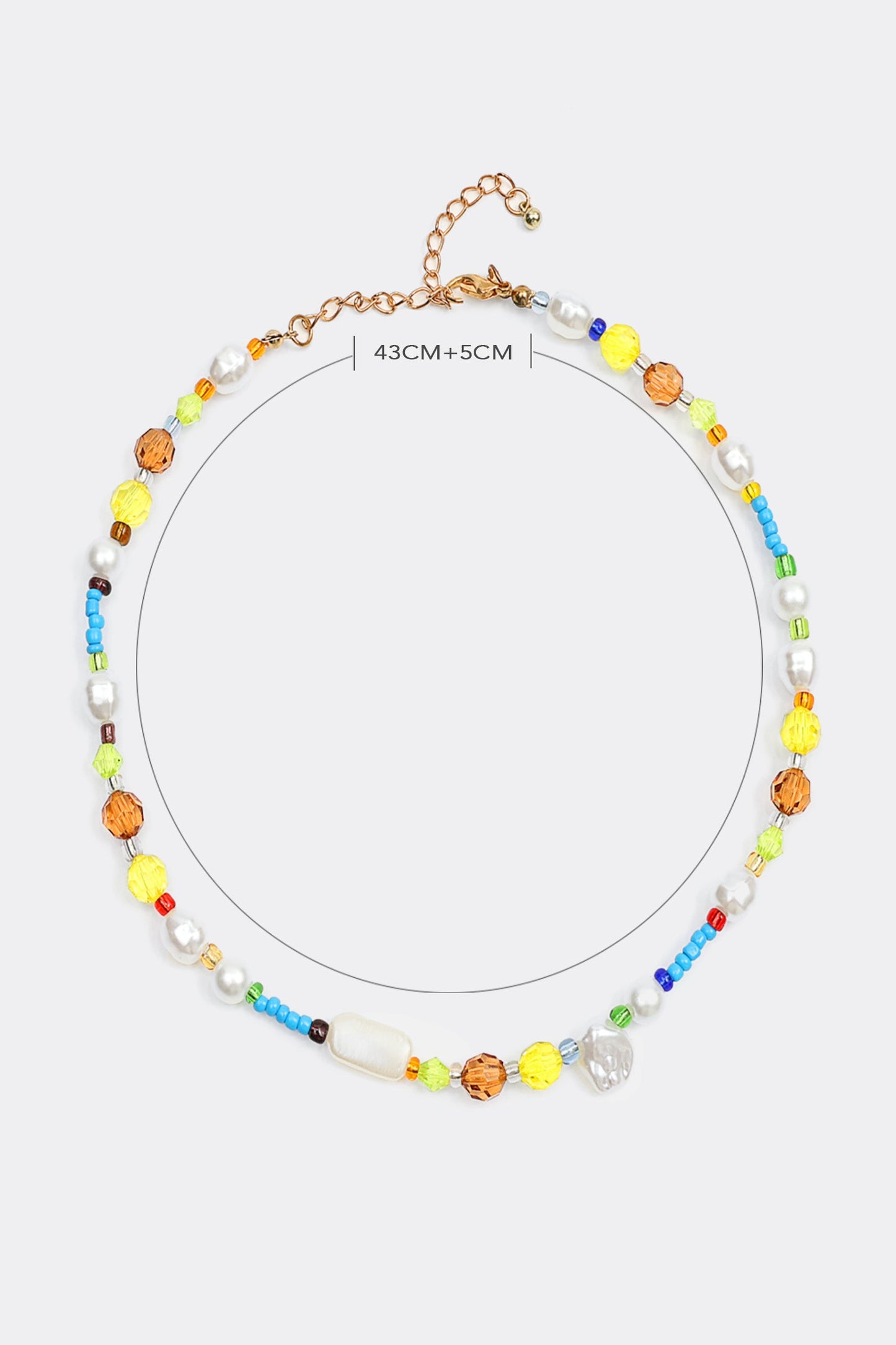 Faux Pearl Beaded Pendant Necklace