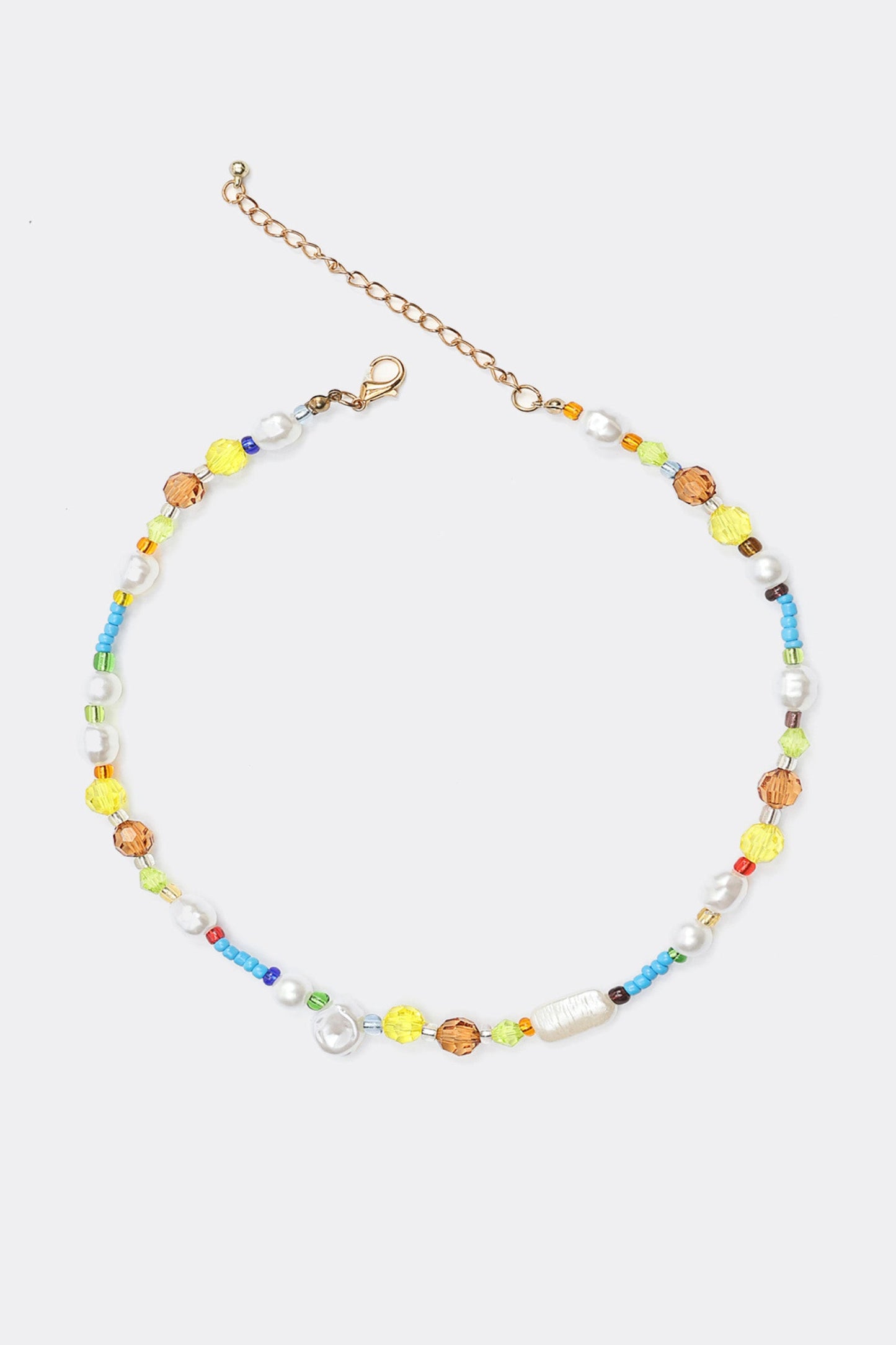 Faux Pearl Beaded Pendant Necklace