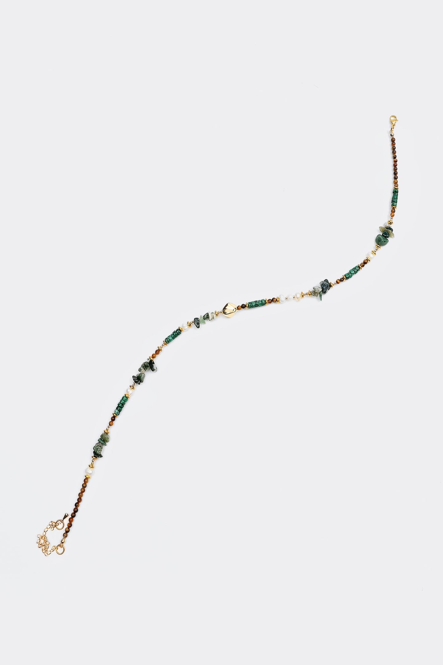 Faux Pearl & Stone Beaded Necklace