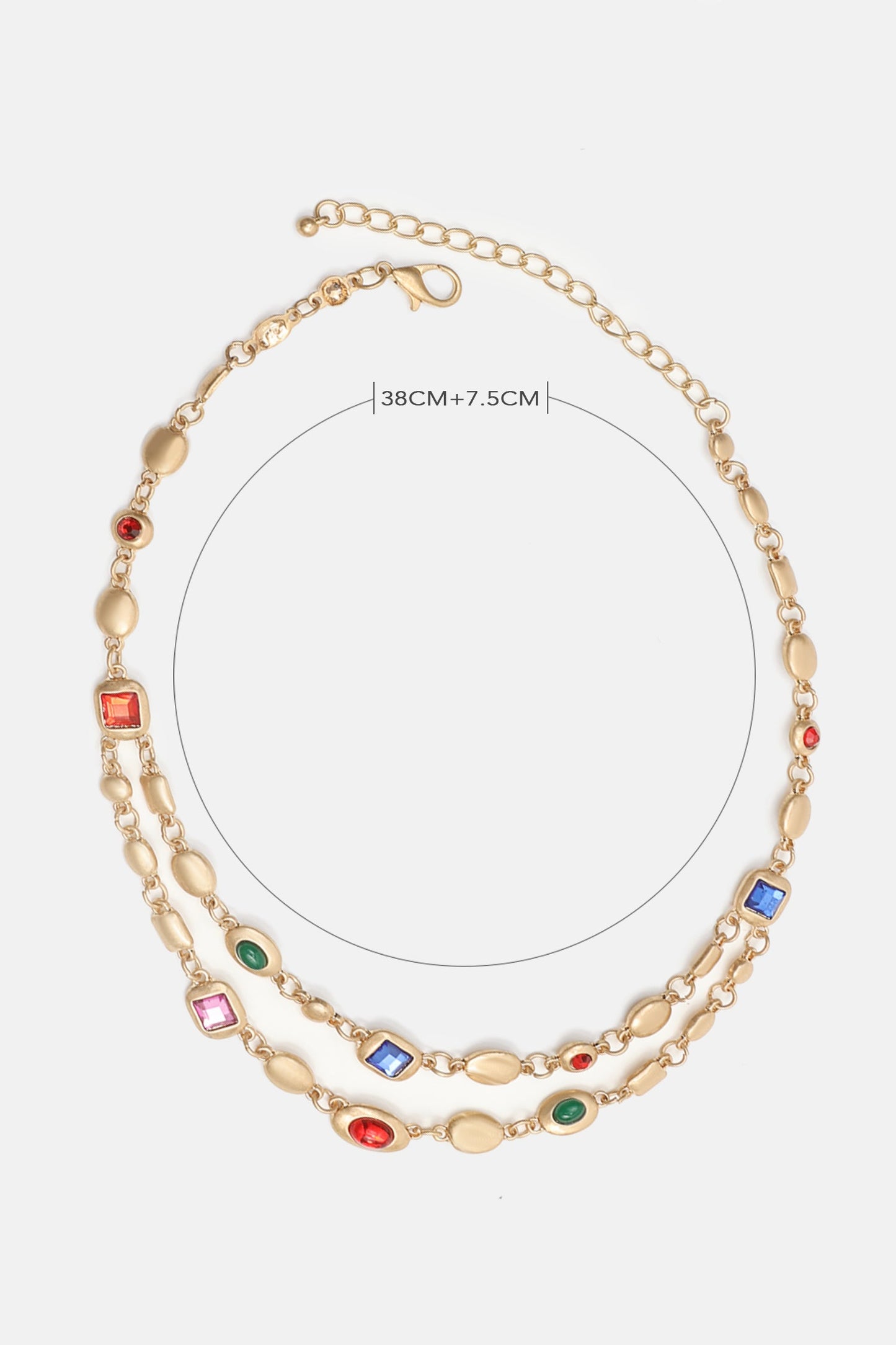 Gemstone Pendant Double Layer Necklace