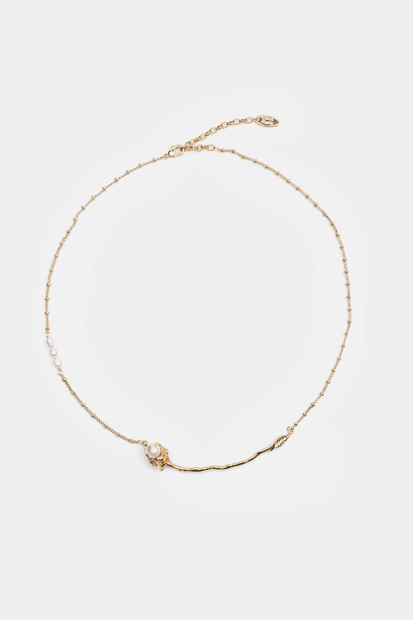 Faux Pearl Rose Necklace