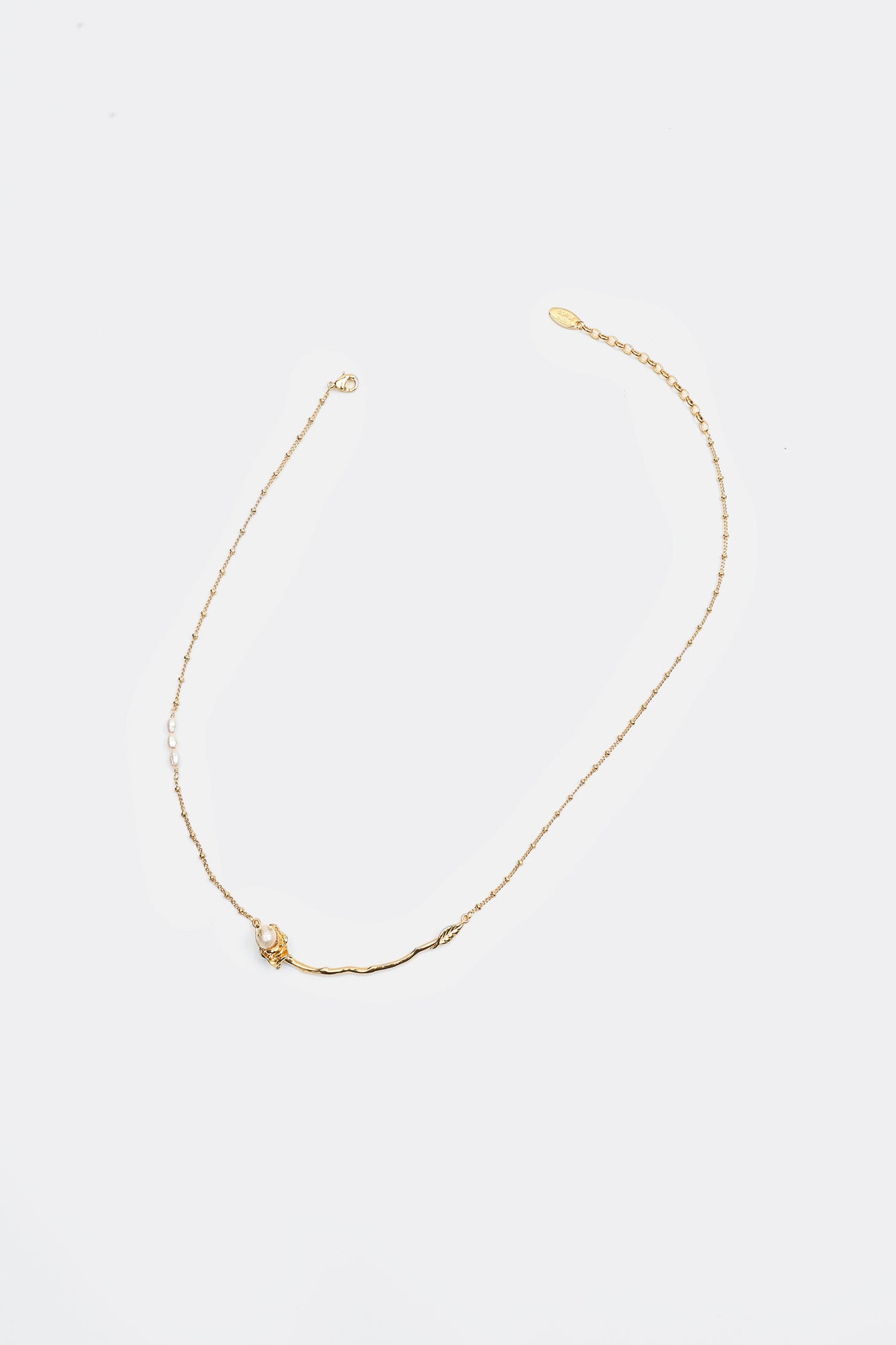 Faux Pearl Rose Necklace