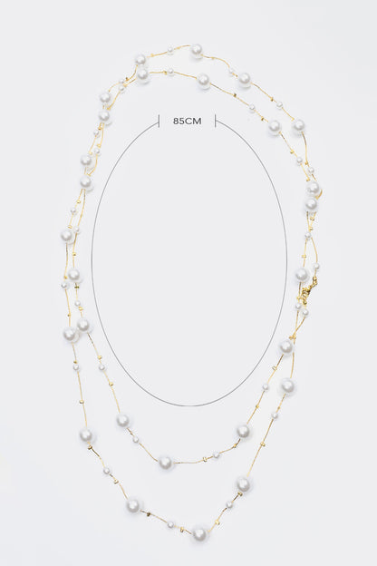 Faux Pearl Long Necklace